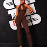 Jumpsuit Noir Drapé marrone - frontale