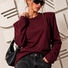 Maglia oversize con spalline bordò – Continued Shop