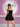 Mini dress Kendy nero con spalline sottili e balza