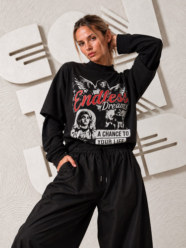 Maglia Oversize Endless Dreams Nera