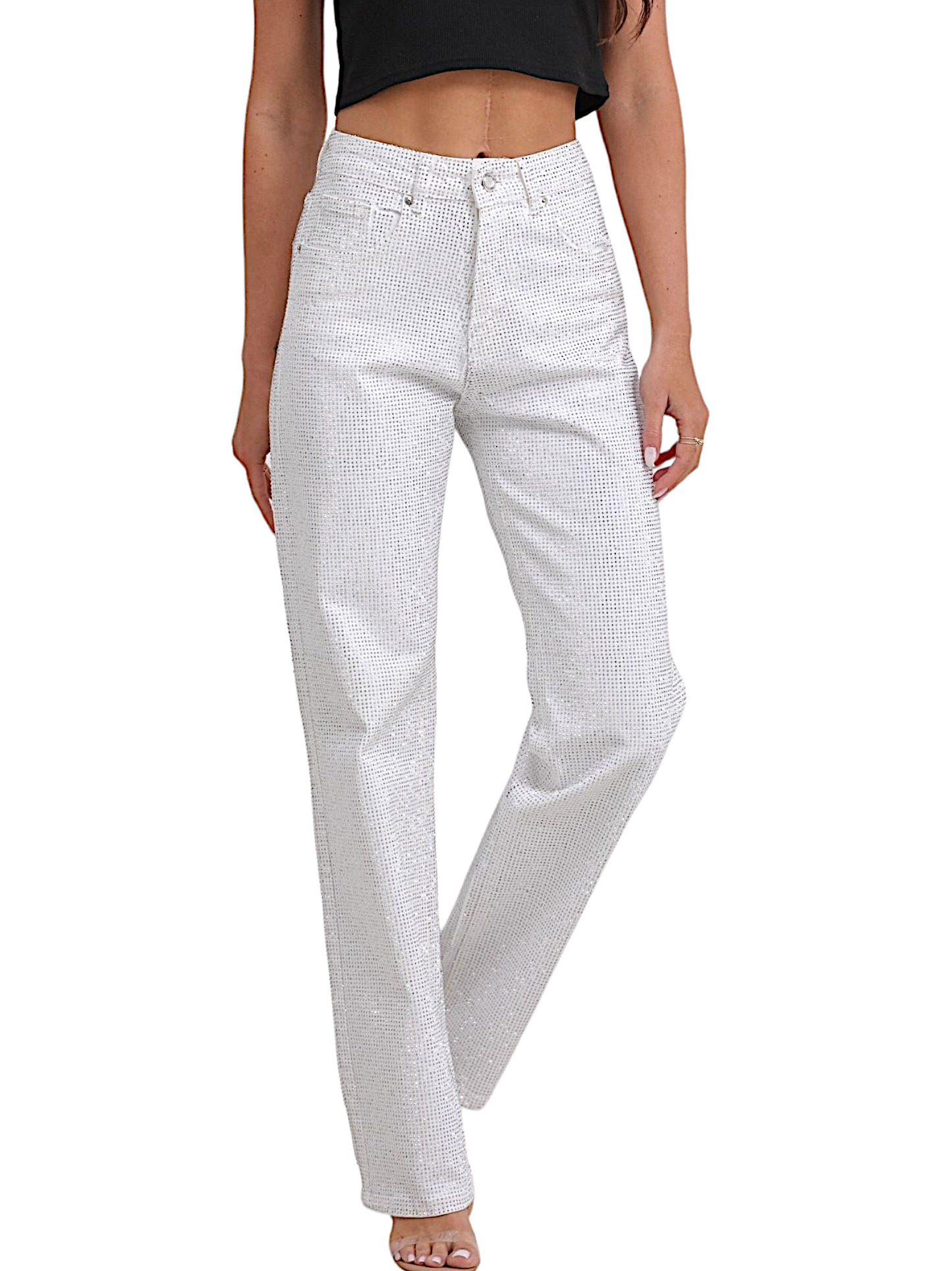 Jeans in bianco multi strass (super richiesto)