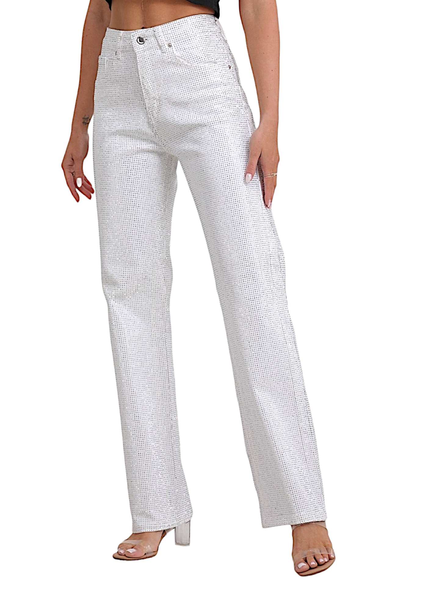 Jeans in bianco multi strass (super richiesto)